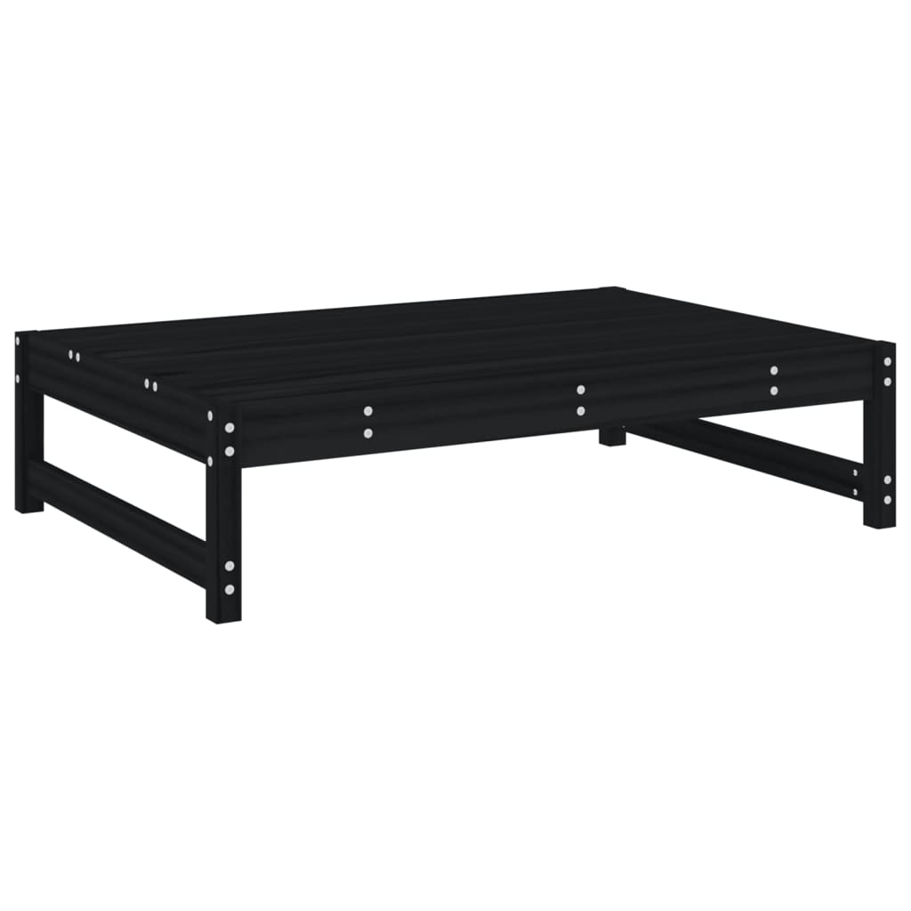 Black Solid Pine Garden Footstool 120x80 cm - Stylish & Durable