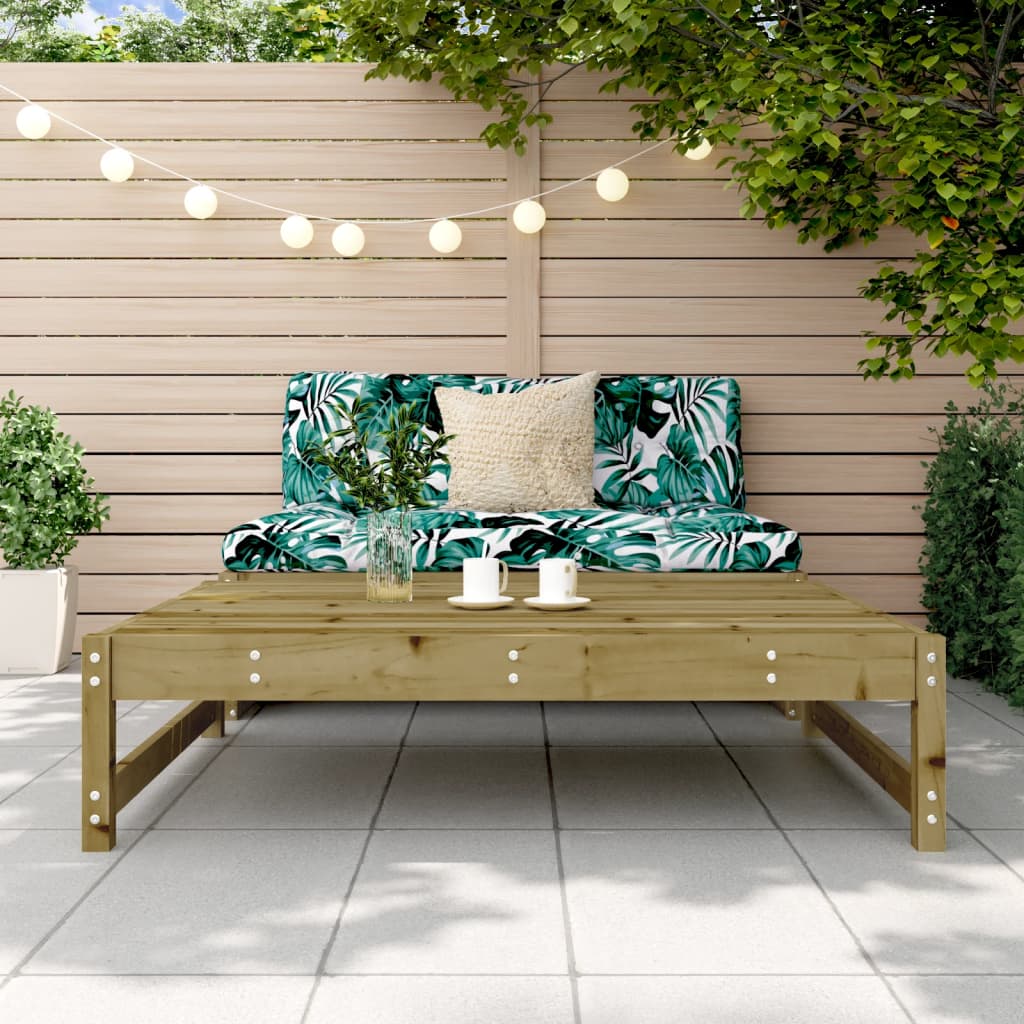 Large Pine Wood Garden Footstool 120x80 cm - Impregnated Finish