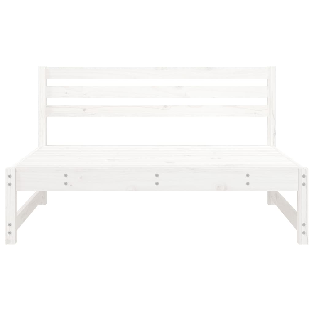 Solid Pine Wood Garden Sofas Set, 2 pcs, 120x80 cm, White Finish