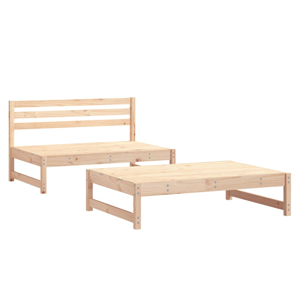 2 Piece Garden Lounge Set in Solid Pine Wood