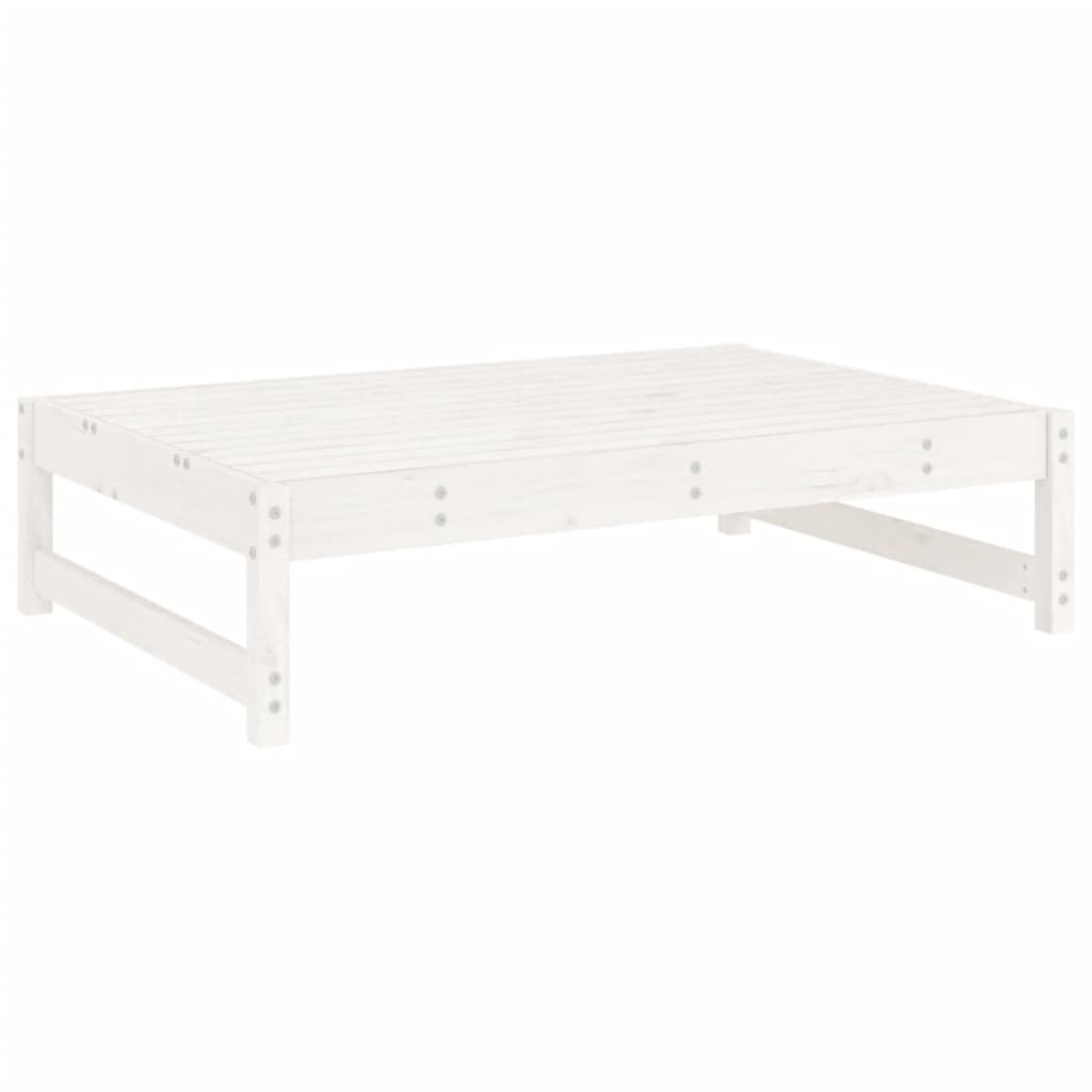 2-Piece White Pine Garden Lounge Set - Solid Wood Comfort