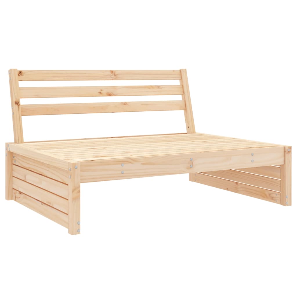 Solid Pine Garden Middle Sofa 120x80 cm - Natural Wood Finish