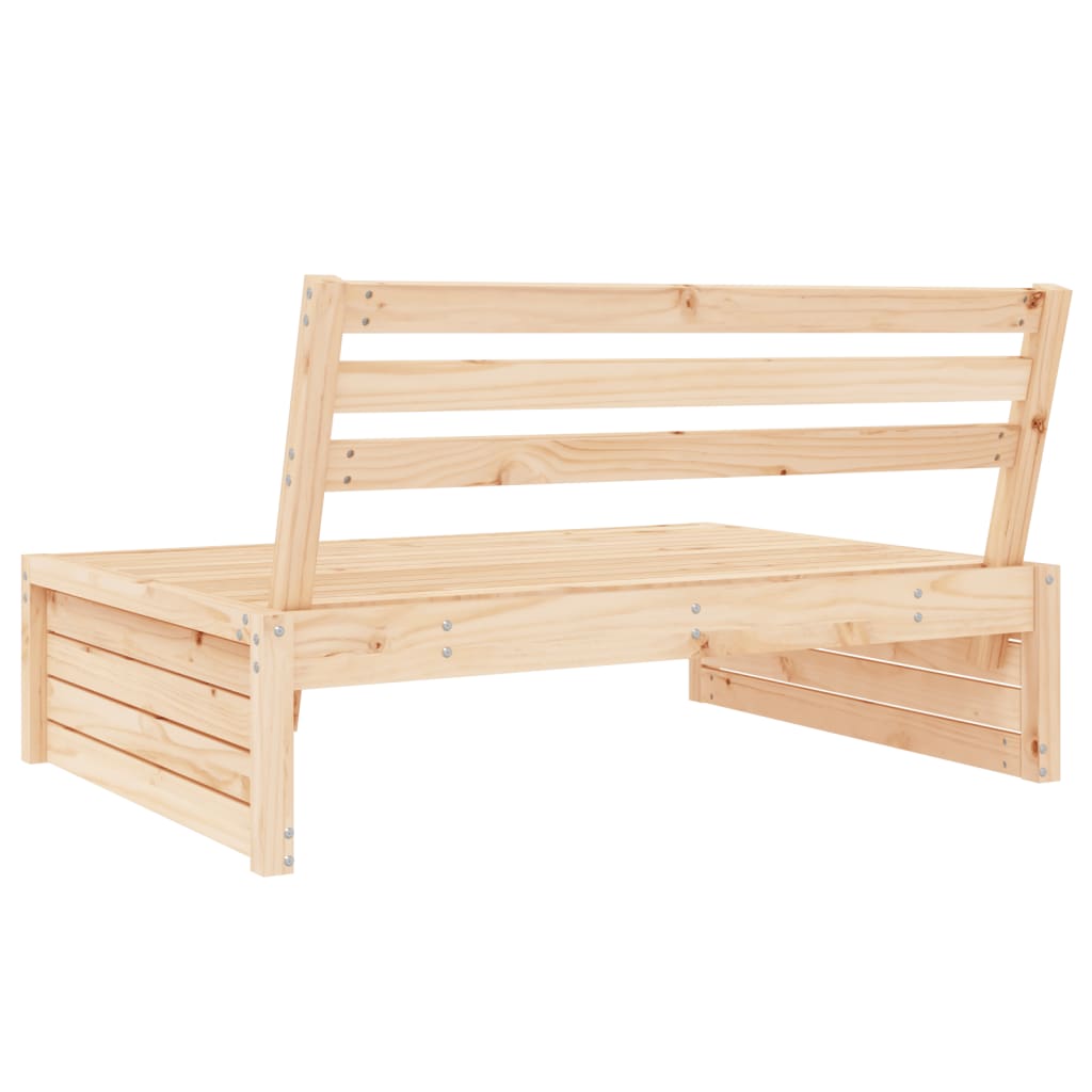 Solid Pine Garden Middle Sofa 120x80 cm - Natural Wood Finish