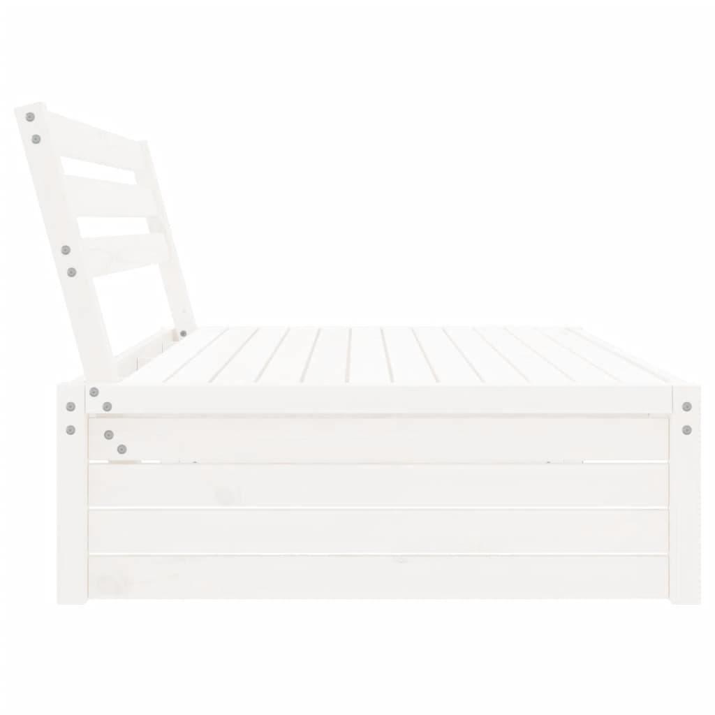 White Pine Garden Middle Sofa - 120x80 cm Solid Wood Elegance