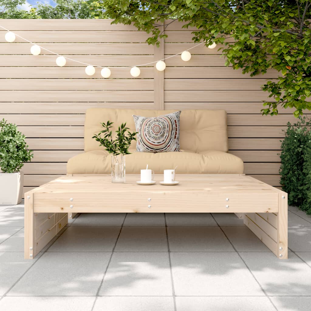 Solid Pine Wood Garden Footstool 120x80 cm - Natural Finish