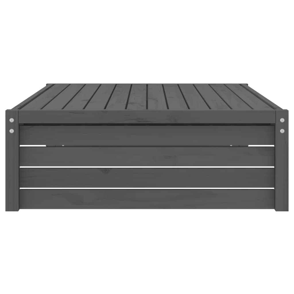 Grey Solid Pine Wood Garden Footstool - 120x80 cm Durable Design