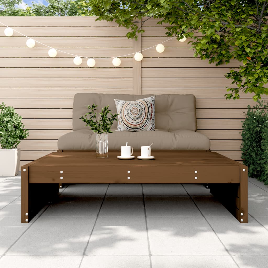 Solid Wood Pine Garden Footstool, Honey Brown 120x80 cm