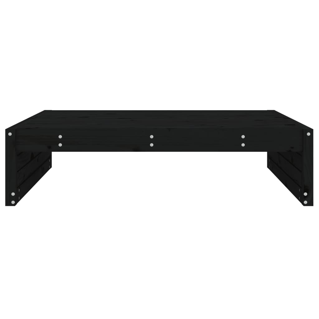 Black Garden Footstool - 120x80 cm Solid Pine Wood