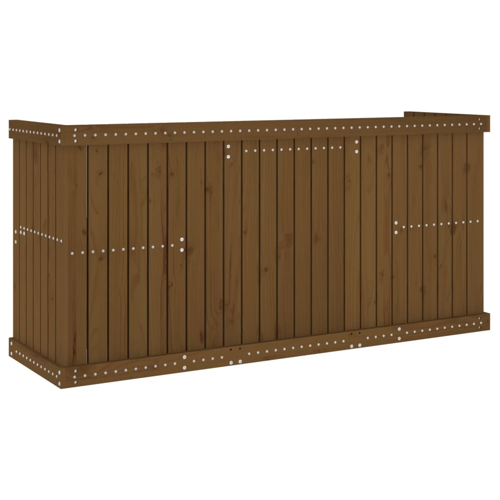 Honey Brown 2-Seater Solid Pine Wood Balcony Set