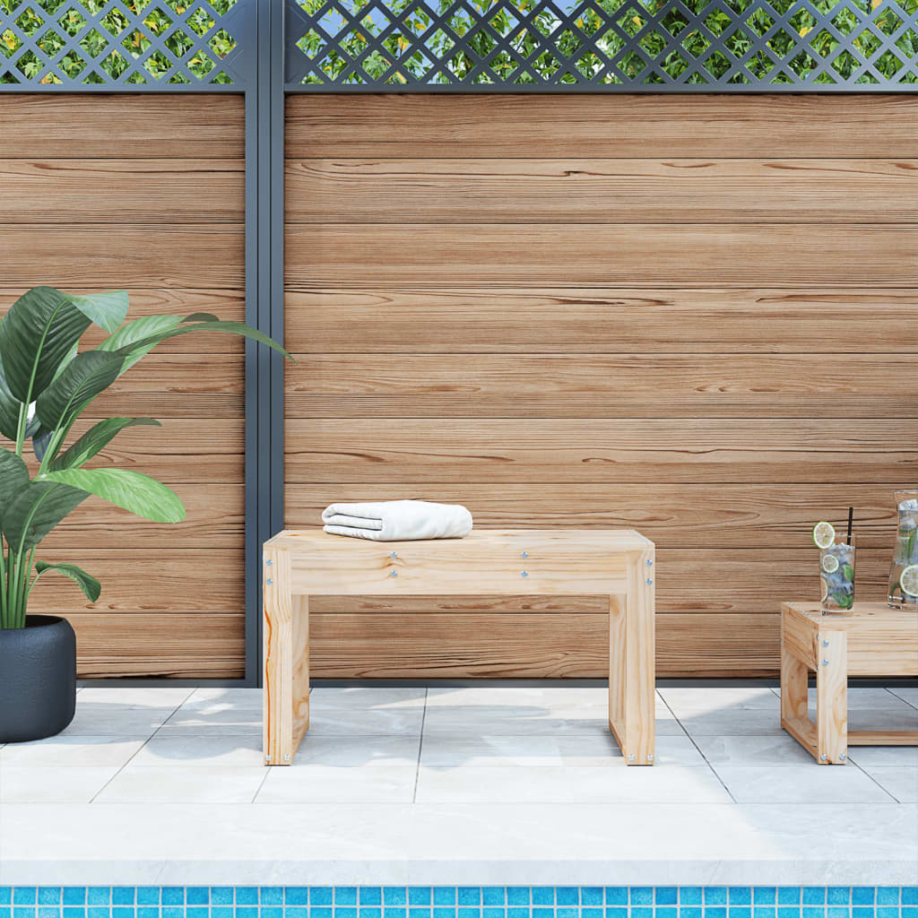 Solid Pine Wood Garden Bench - 80x38x45 cm Sturdy Outdoor Seating