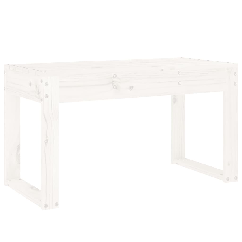 White Solid Wood Pine Garden Bench - 80x38x45 cm