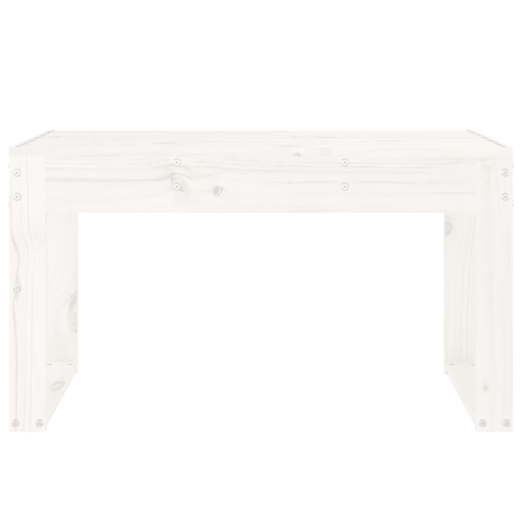 White Solid Wood Pine Garden Bench - 80x38x45 cm