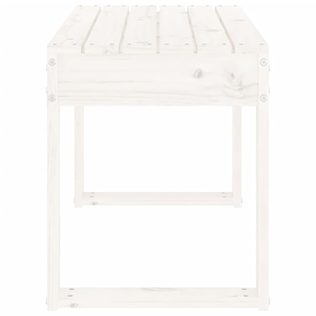 White Solid Wood Pine Garden Bench - 80x38x45 cm
