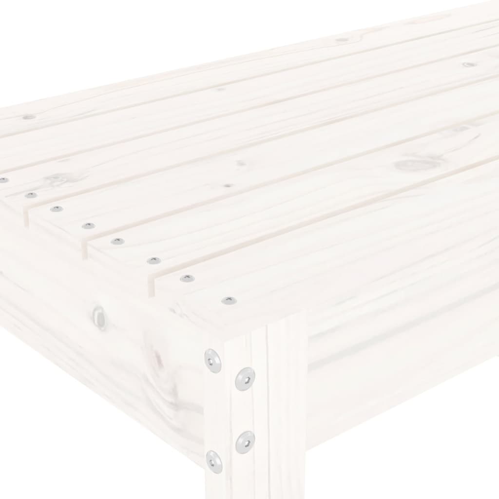 White Solid Wood Pine Garden Bench - 80x38x45 cm