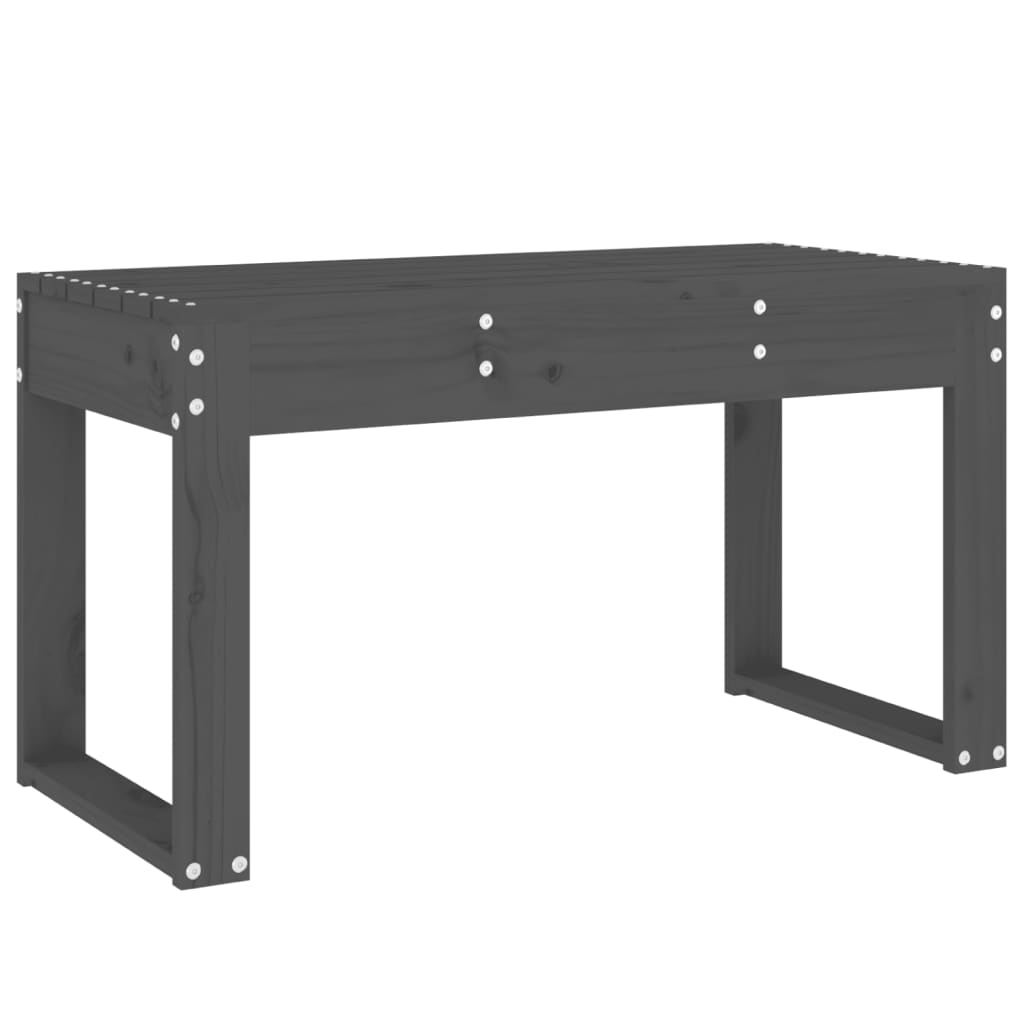 Solid Pine Garden Bench - Grey 80x38x45 cm