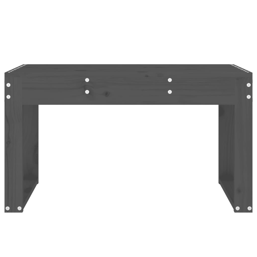 Solid Pine Garden Bench - Grey 80x38x45 cm