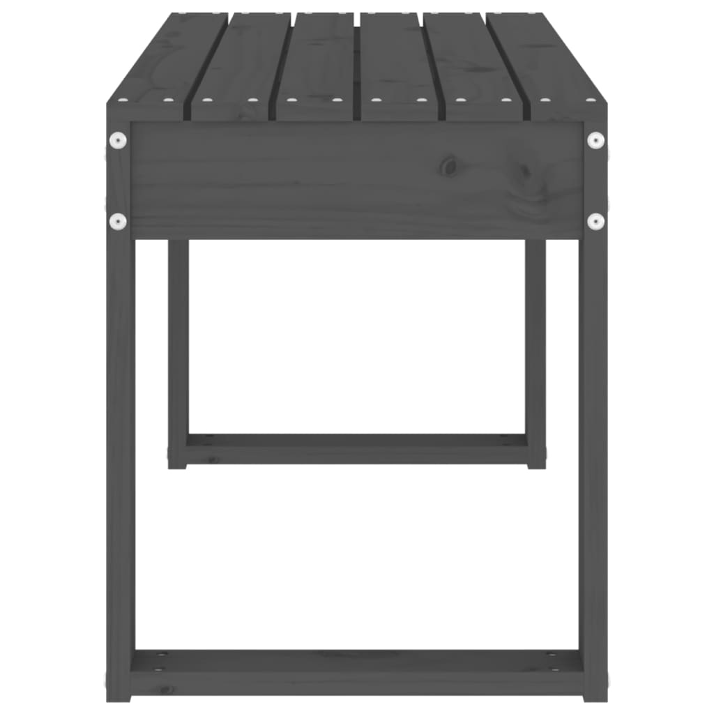 Solid Pine Garden Bench - Grey 80x38x45 cm