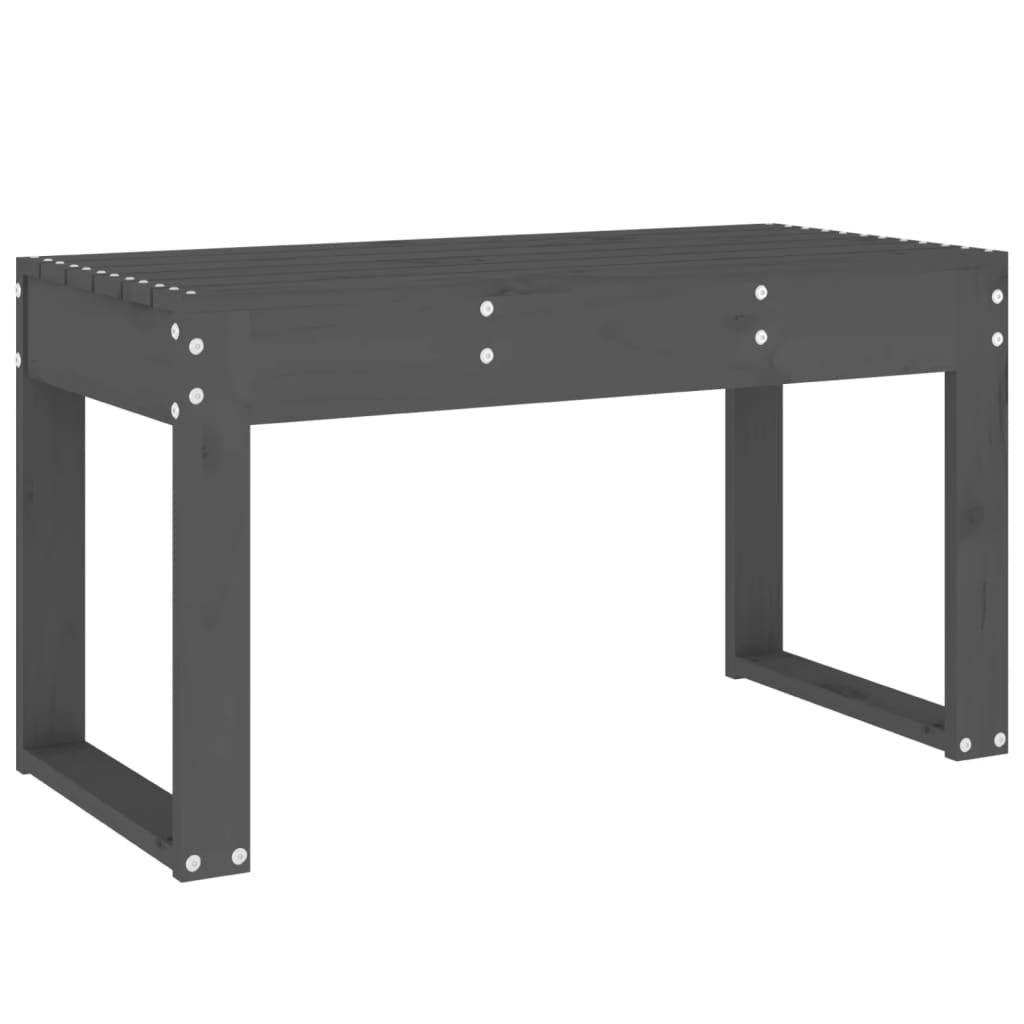 Solid Pine Garden Bench - Grey 80x38x45 cm