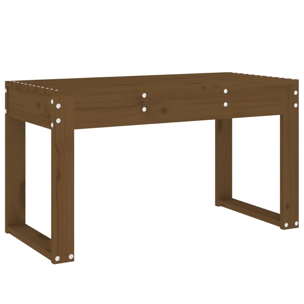 Solid Pine Garden Bench - Honey Brown, 80x38x45 cm