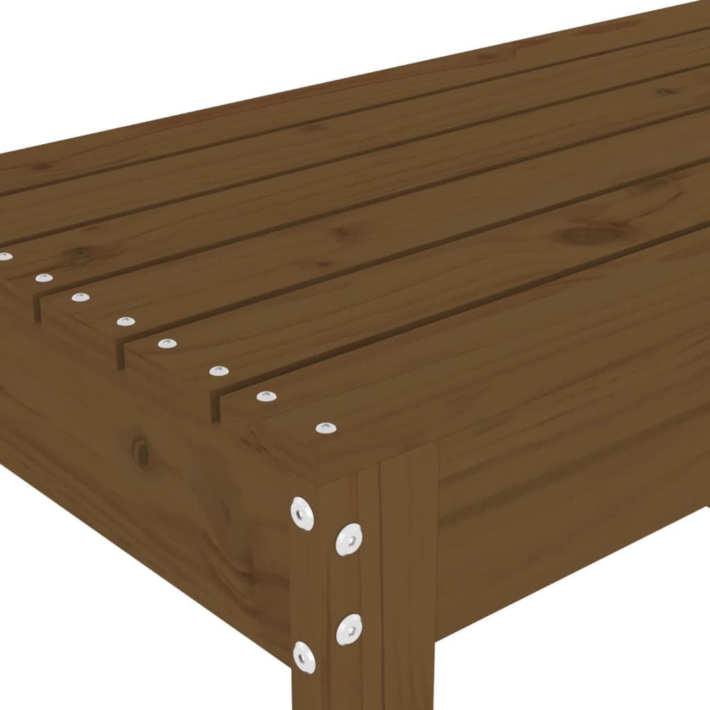 Solid Pine Garden Bench - Honey Brown, 80x38x45 cm