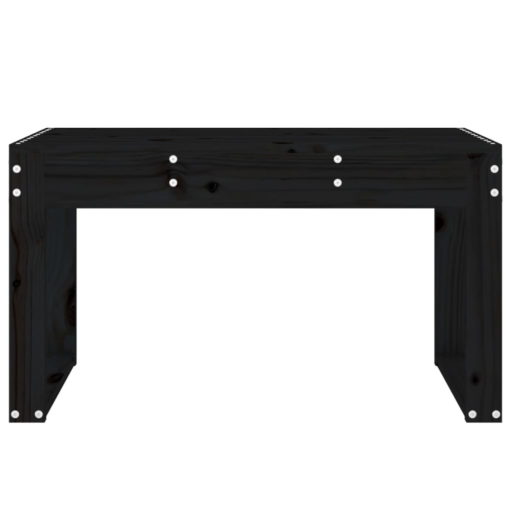 Solid Wood Pine Garden Bench, Black 80x38x45 cm
