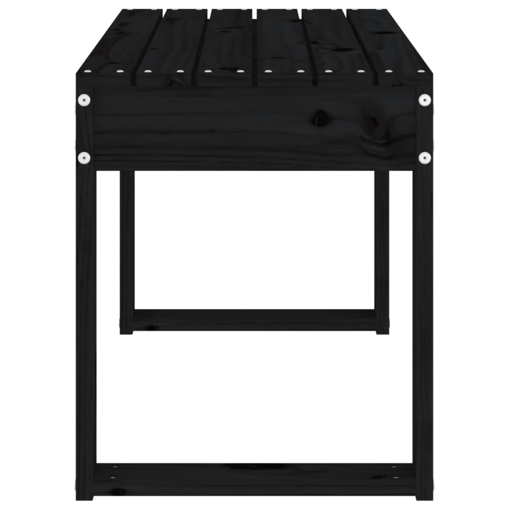 Solid Wood Pine Garden Bench, Black 80x38x45 cm