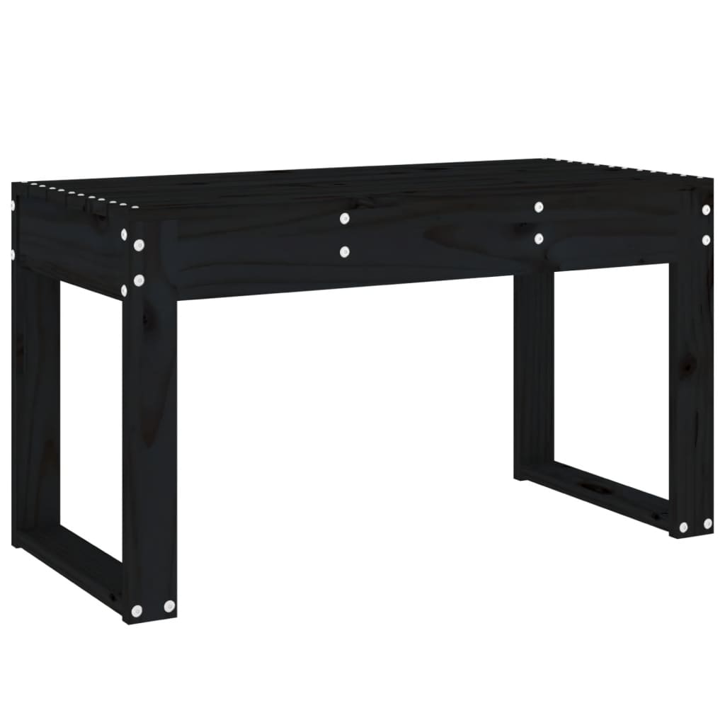 Solid Wood Pine Garden Bench, Black 80x38x45 cm
