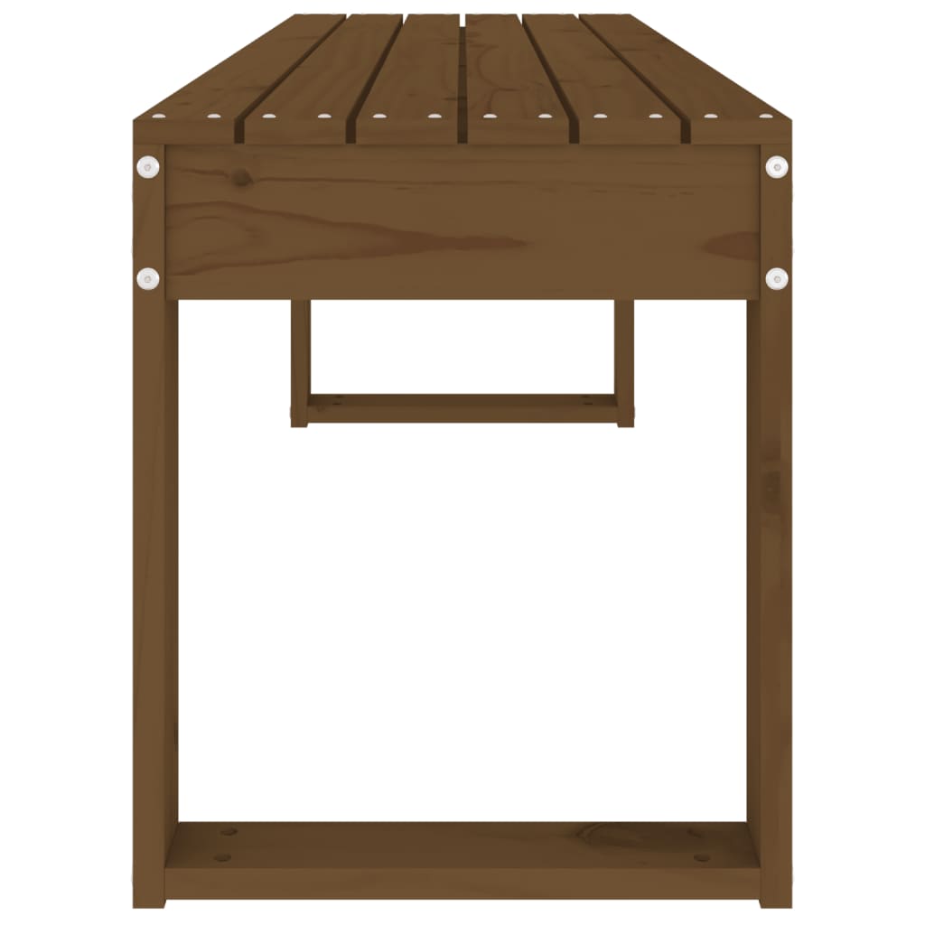 Solid Pine Wood Garden Bench, Honey Brown, 110x38x45 cm