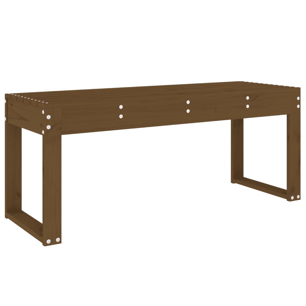 Solid Pine Wood Garden Bench, Honey Brown, 110x38x45 cm
