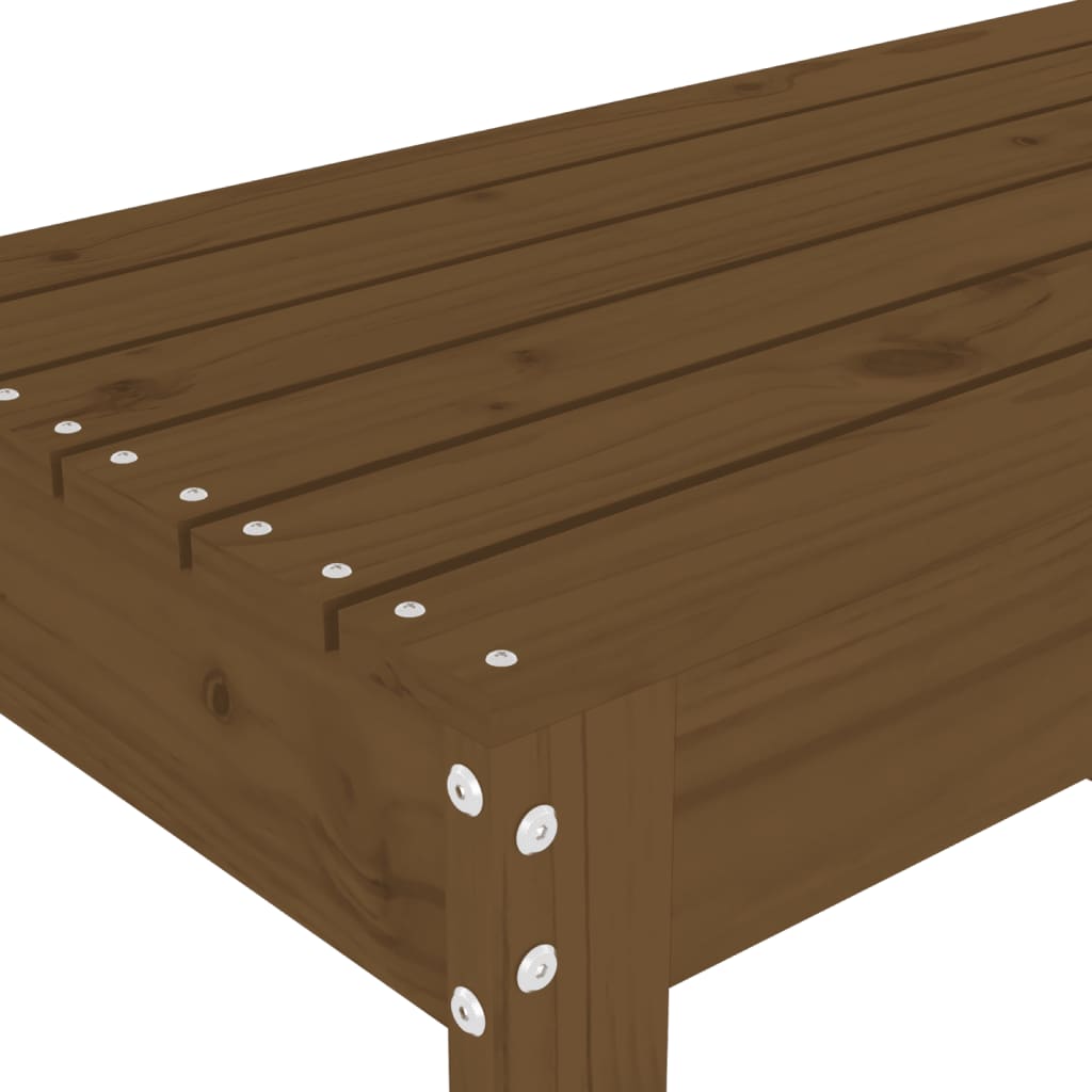 Solid Pine Wood Garden Bench, Honey Brown, 110x38x45 cm