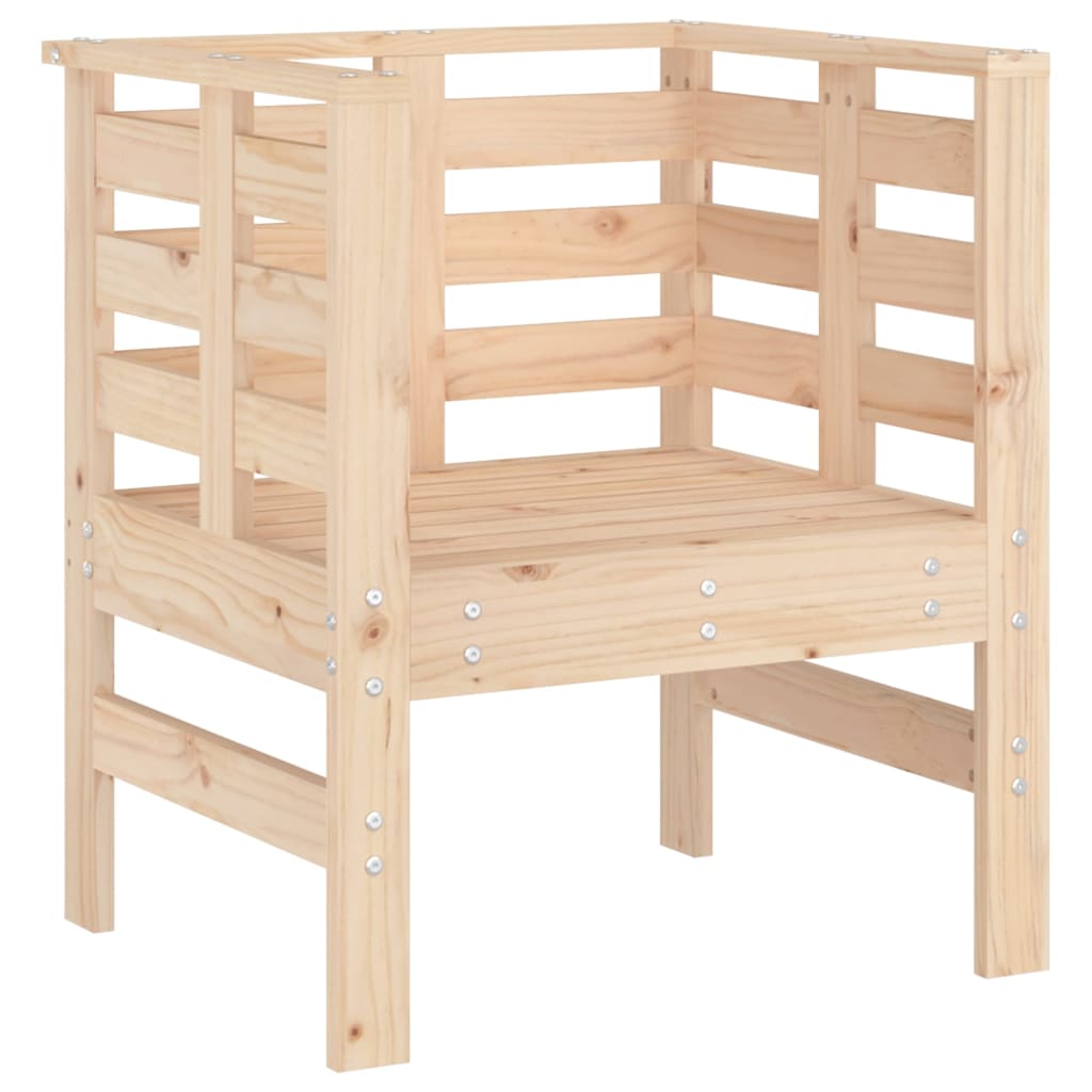Solid Pine Wood Garden Chairs 2 pcs 61.5x53x71 cm - Elegant Outdoor Seating