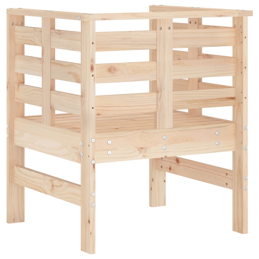 Solid Pine Wood Garden Chairs 2 pcs 61.5x53x71 cm - Elegant Outdoor Seating