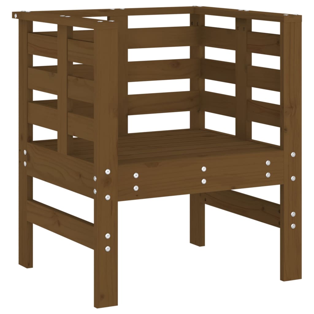 Solid Pine Garden Chairs Set, Honey Brown, 2 Pcs, 61.5x53x71 cm
