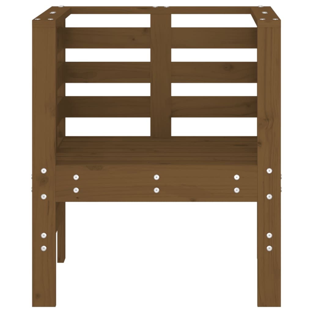 Solid Pine Garden Chairs Set, Honey Brown, 2 Pcs, 61.5x53x71 cm