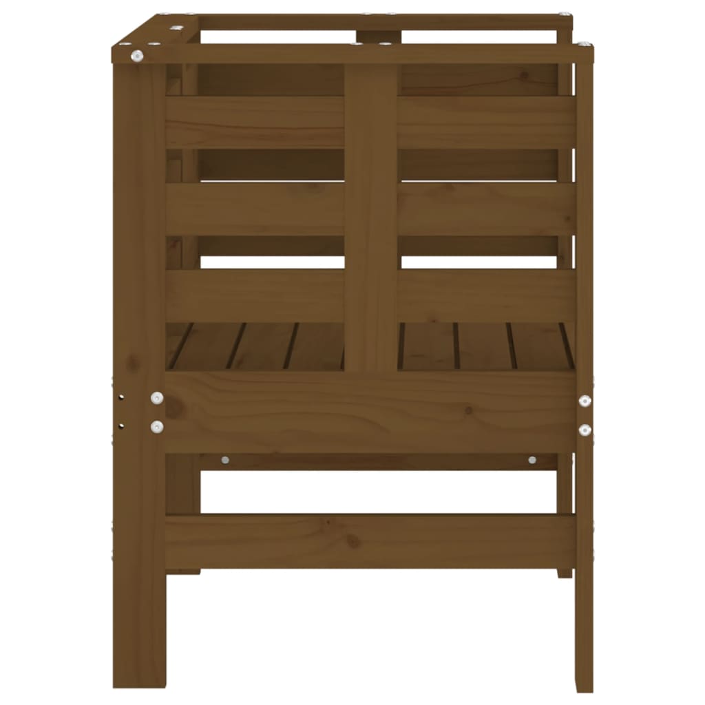 Solid Pine Garden Chairs Set, Honey Brown, 2 Pcs, 61.5x53x71 cm