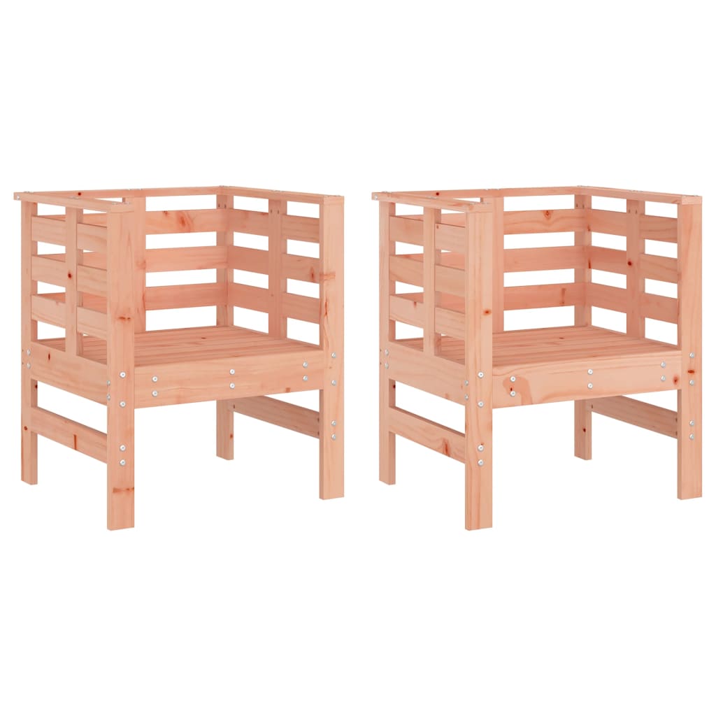 Solid Wood Douglas Garden Chairs, 2-Piece Set, 61.5x53x71 cm
