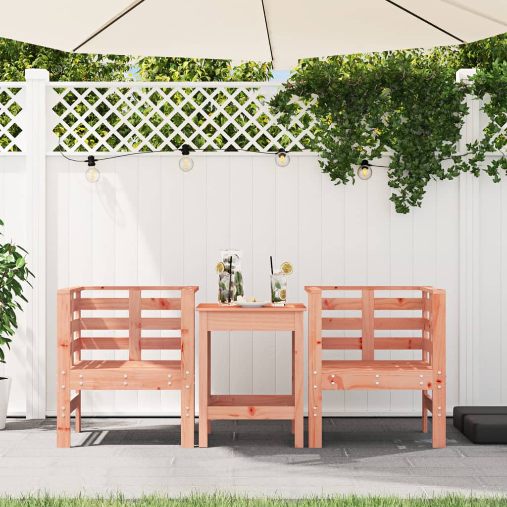Solid Wood Douglas Garden Chairs, 2-Piece Set, 61.5x53x71 cm