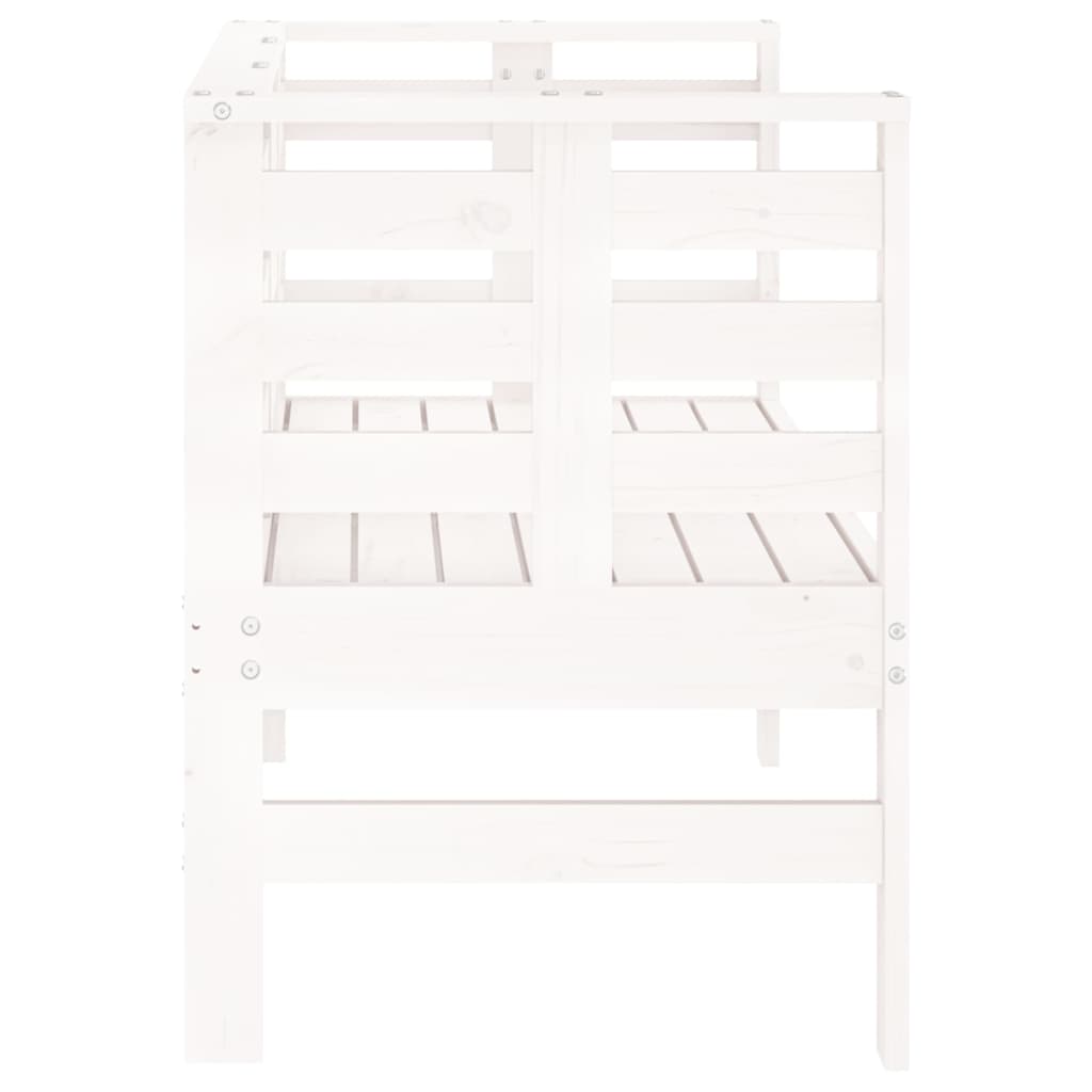 Solid Wood Pine Garden Bench in White - 111.5x53x71 cm