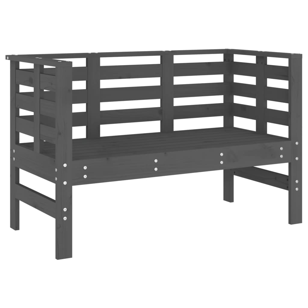 Solid Wood Pine Garden Bench - Grey, 111.5x53x71 cm