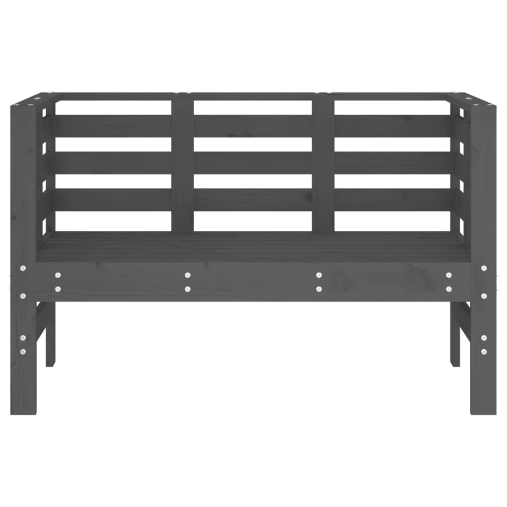 Solid Wood Pine Garden Bench - Grey, 111.5x53x71 cm
