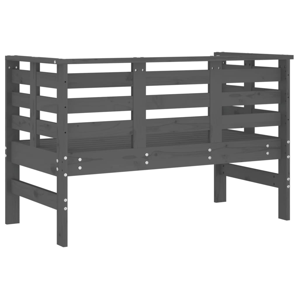 Solid Wood Pine Garden Bench - Grey, 111.5x53x71 cm