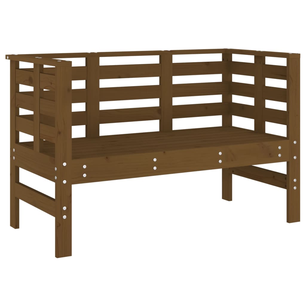 Solid Pine Garden Bench in Honey Brown, 111.5x53x71 cm