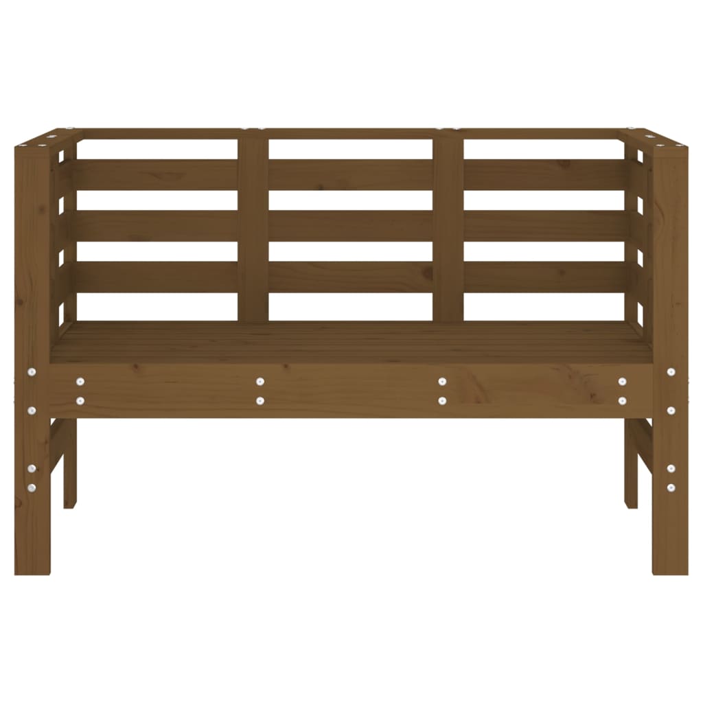 Solid Pine Garden Bench in Honey Brown, 111.5x53x71 cm