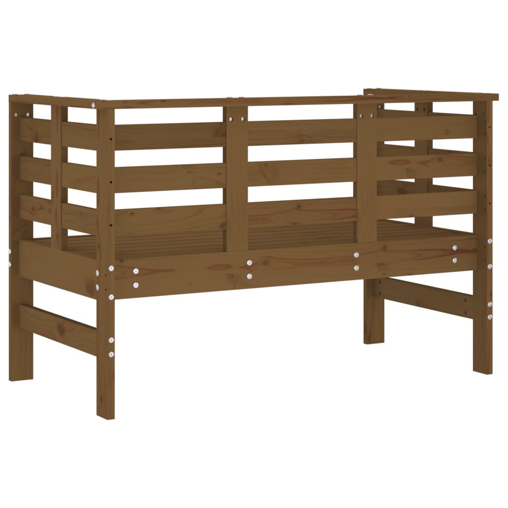 Solid Pine Garden Bench in Honey Brown, 111.5x53x71 cm