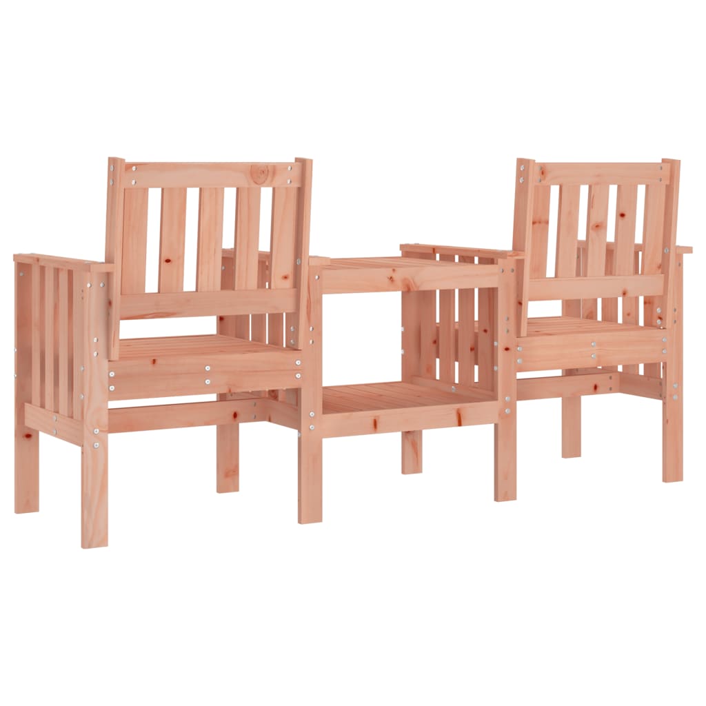 2-Seater Douglas Wood Garden Bench & Table - Solid & Stylish