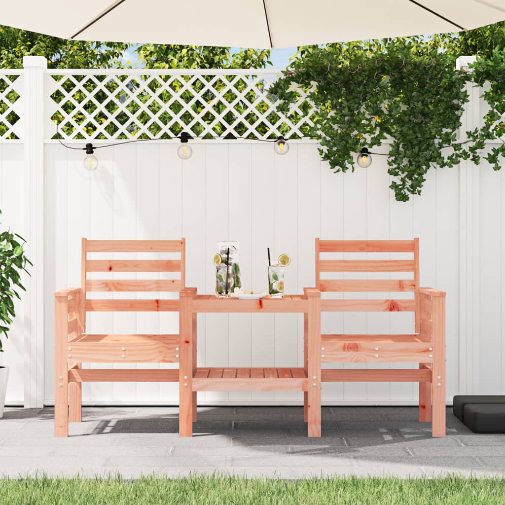 2-Seater Solid Wood Douglas Garden Bench with Table