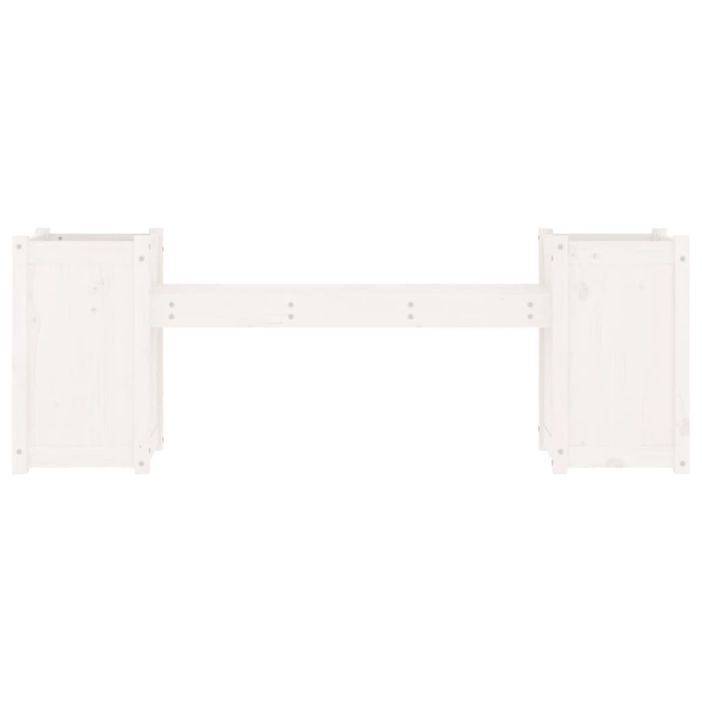Solid Pine White Planter Bench - 180x36x63 cm Garden Furniture