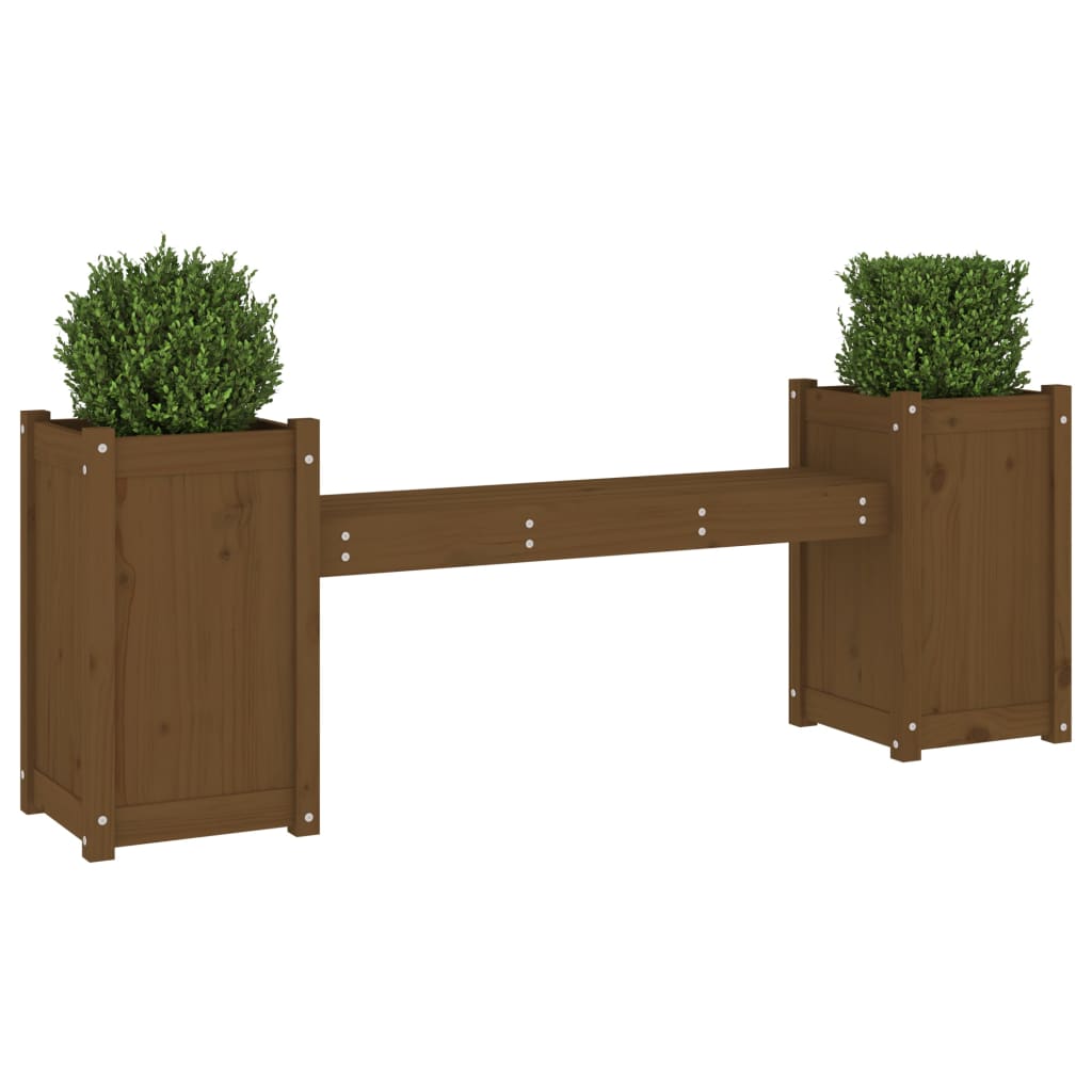 Solid Pine Planter Bench - Honey Brown, 180x36x63 cm