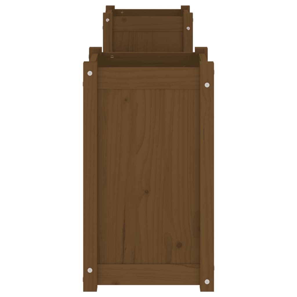 Solid Pine Planter Bench - Honey Brown, 180x36x63 cm