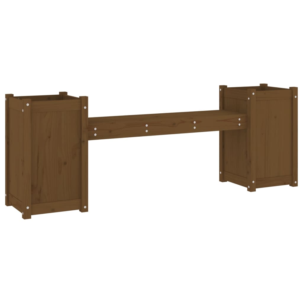 Solid Pine Planter Bench - Honey Brown, 180x36x63 cm